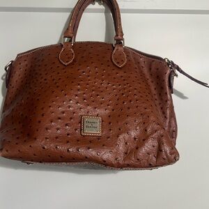 Dooney & Bourke Rich Brown Ostrich Embossed Satchel